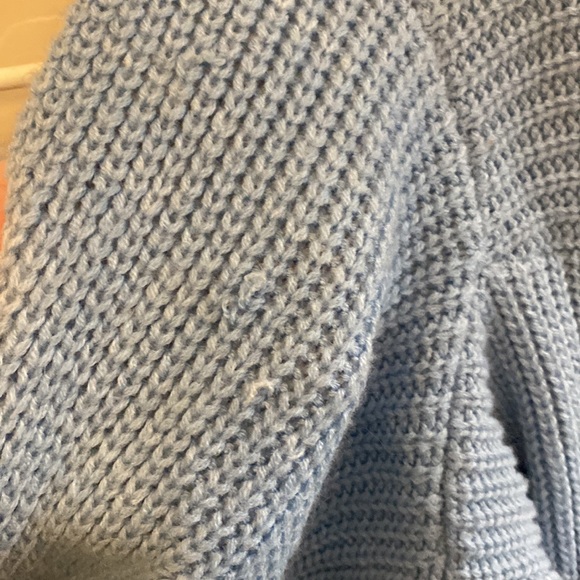 Cropped blue knit sweater - Picture 3 of 5